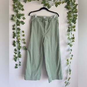 🌿 Gap Green High Rise Wide Leg Crop Pants
